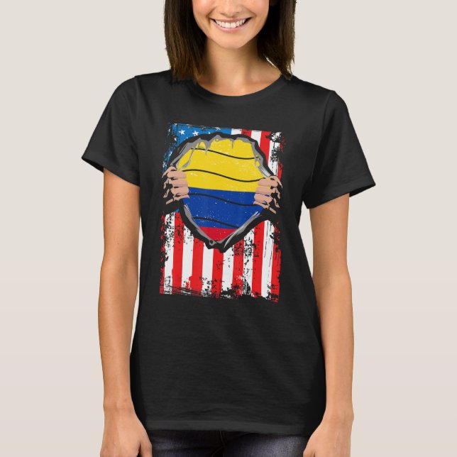 Kolumbianischer Grown Patriot Colombia Flag T-Shirt (Vorderseite)