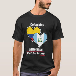 Kolumbianischer Guatemaltekischer Herz-Flaggen Was T-Shirt