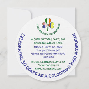 Kolumbianischer Irisch Amerikanischer Shamrock Geb Einladung