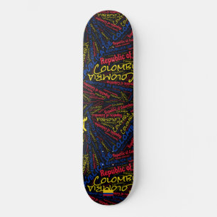 Kolumbianischer Nationalstolz Wortwolke Skateboard