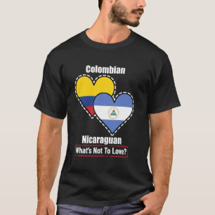 Kolumbianischer Nicaraguanischer Herz-Flaggen Was  T-Shirt