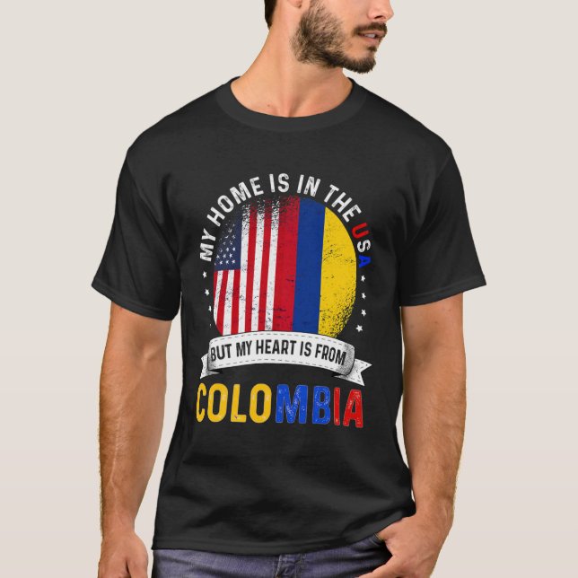 Kolumbianisches amerikanisches Patriot Heart stamm T-Shirt (Vorderseite)