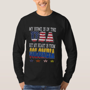 Kolumbianisches amerikanisches Patriot Heart stamm T-Shirt