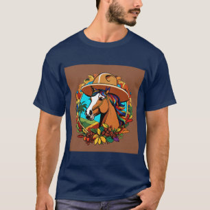 Kolumbianisches Kaffeehaus: Farbenvolles Design vo T-Shirt