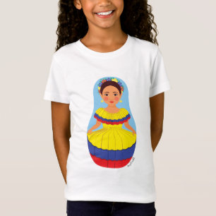 Kolumbianisches Matryoshka Mädchen-Baby - Puppe T-Shirt