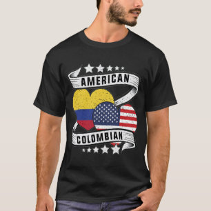 kolumbianisches Shirt unter amerikanischer Flagge 