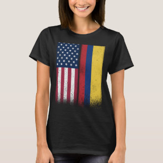 Kolumbien American Flags Proud USA Colomb T-Shirt