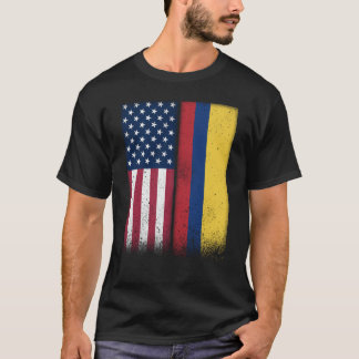 Kolumbien American Flags Proud USA Colomb T-Shirt