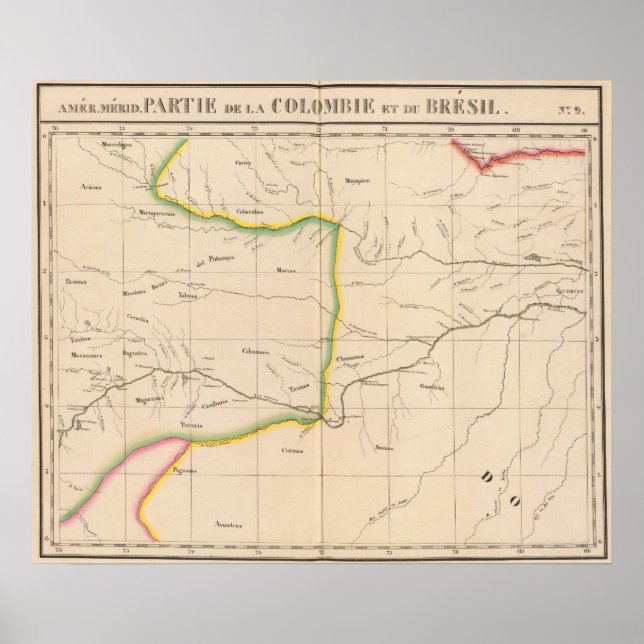 Kolumbien, Brasilien Poster (Vorne)