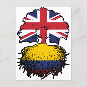 Kolumbien Britisch-UK Tree Roots Flag Postkarte