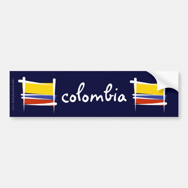 Kolumbien-Bürsten-Flagge Autoaufkleber (Vorne)