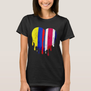 Kolumbien Costa Rica Flagge Herz Bürger Erwachsen T-Shirt