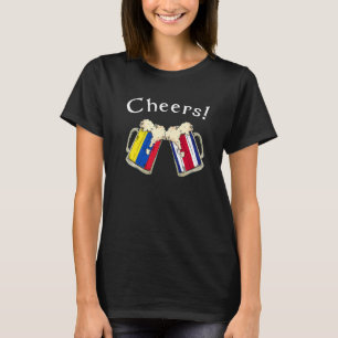 Kolumbien Costa Rica Flaggen Cheer Beer Grown Patr T-Shirt