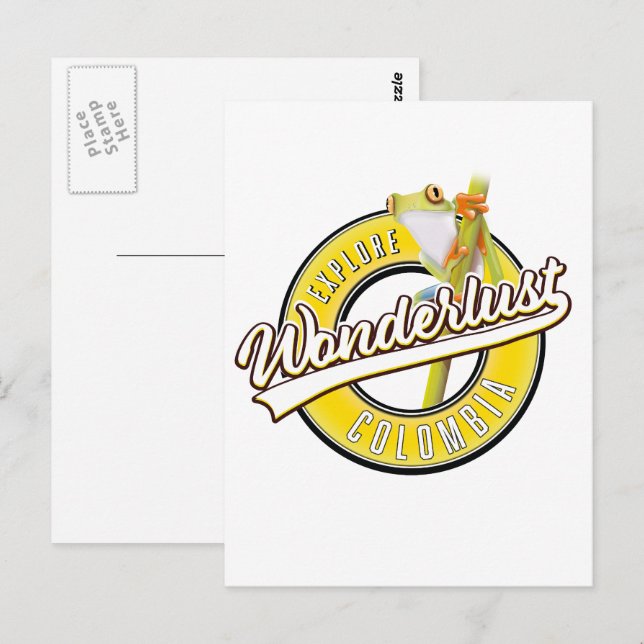 Kolumbien erforschen Wunderland Postkarte (Vorne/Hinten)