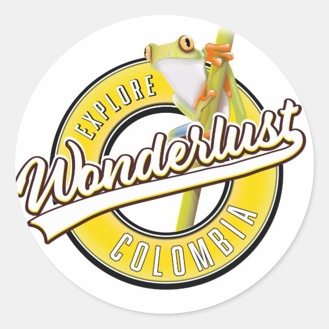 Kolumbien erforschen Wunderland Runder Aufkleber (Vorderseite)