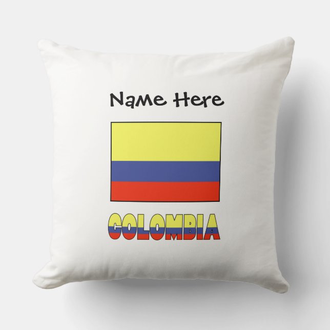 Kolumbien Flag Black Personalization Kissen (Vorderseite)