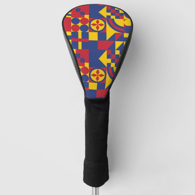 Kolumbien Flag farbenfrohe Muster Golf Headcover (Vorderseite)
