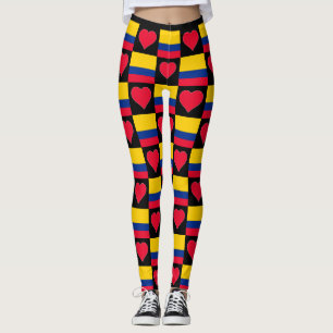 Kolumbien Flag Herz Muster Patriotic Kolumbien Leggings