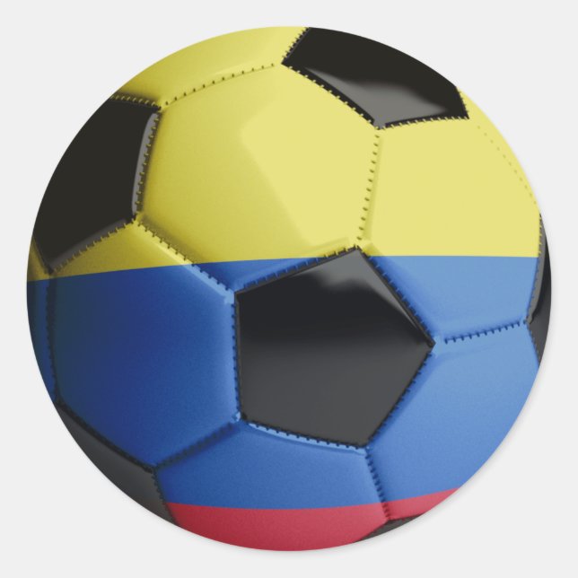 Kolumbien Flag Soccer Ball Runder Aufkleber (Vorderseite)