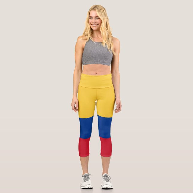 Kolumbien-Flagge Capri Leggings (Vorderseite)