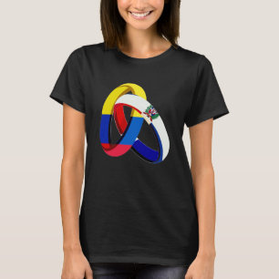 Kolumbien-Flagge Dominikanisch Gewachsen Ring Ehe T-Shirt
