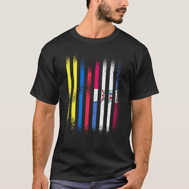 Kolumbien Flagge Dominikanische Landflaggen Streif T-Shirt (Vorderseite)