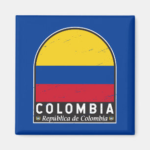 Kolumbien-Flagge-Emblem abgenutzt Vintage Magnet