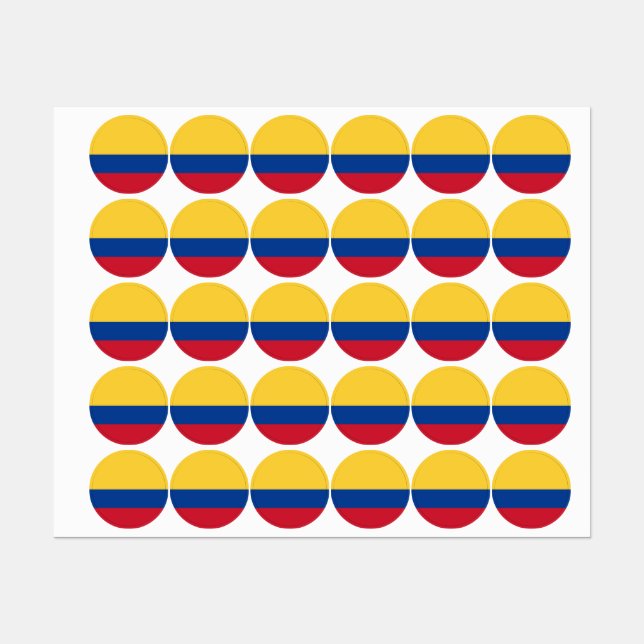 Kolumbien-Flagge Etiketten (Blatt)