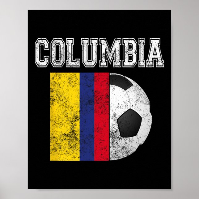 Kolumbien-Flagge - Fußball  Poster (Vorne)