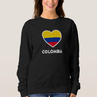 Kolumbien-Flagge Herz Sweatshirt