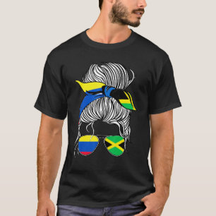 Kolumbien-Flagge Jamaika Erwachsene Frauen Mädchen T-Shirt