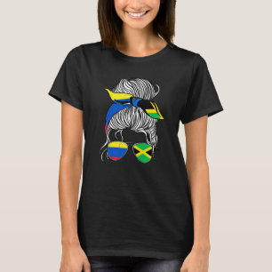 Kolumbien Flagge Jamaika Grodfrau Mädchen Land Pre T-Shirt