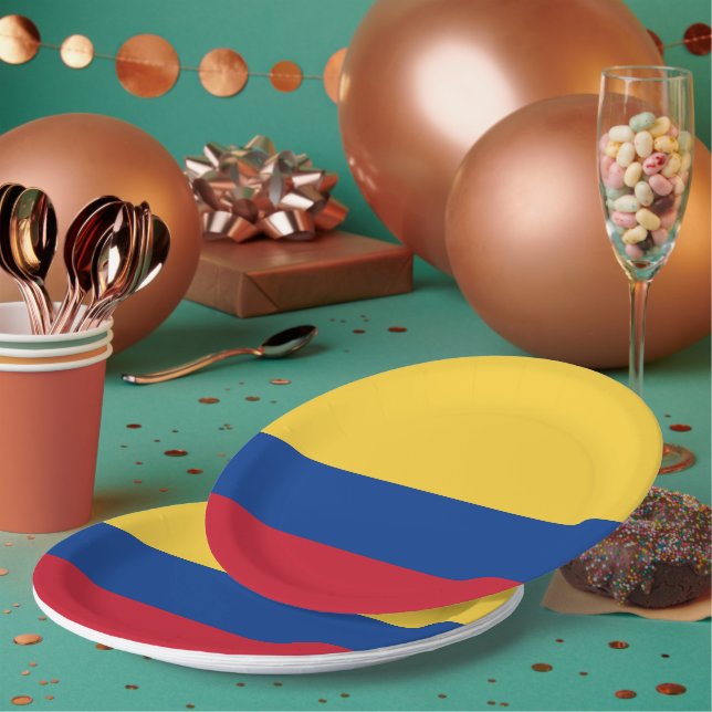 Kolumbien-Flagge Pappteller (Multi)