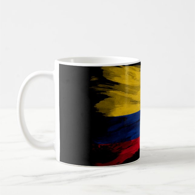 Kolumbien-Flagge-Pinselstrich, nationale Flagge Kaffeetasse (Links)