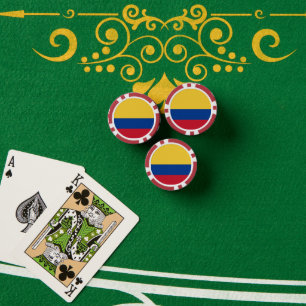 Kolumbien-Flagge Pokerchips