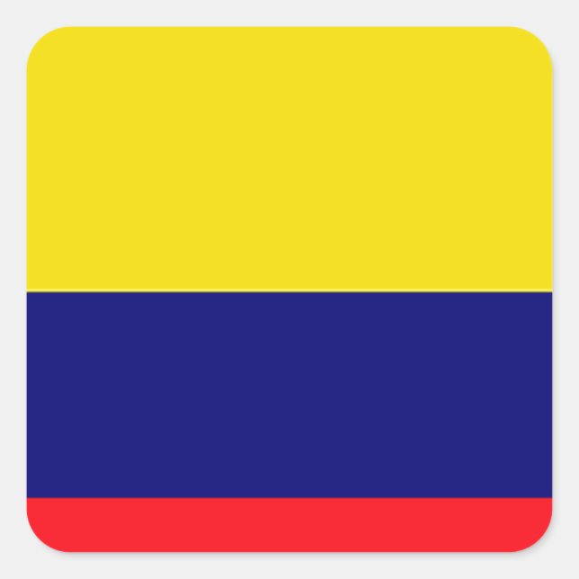 Kolumbien-Flagge Quadratischer Aufkleber (Vorderseite)