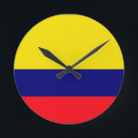 Kolumbien-Flagge Runde Wanduhr<br><div class="desc">kolumbianische Flaggen-Designs</div>