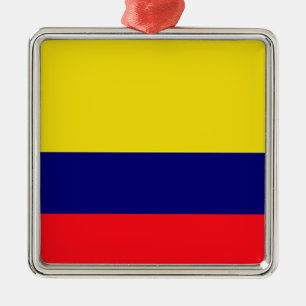 Kolumbien-Flagge Silbernes Ornament