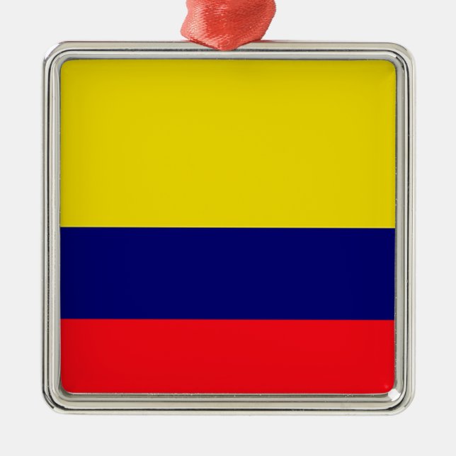 Kolumbien-Flagge Silbernes Ornament (Vorne)
