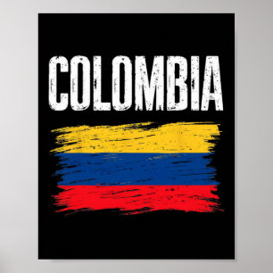 Kolumbien-Flagge Trikot kolumbianische Fußballmann Poster