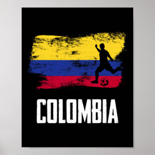 Kolumbien-Flagge-Trikot kolumbianische Fußballmann Poster