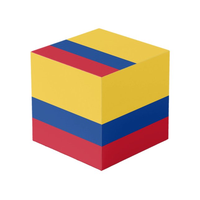 Kolumbien-Flagge Würfel (Vorderseite Schrägansicht)