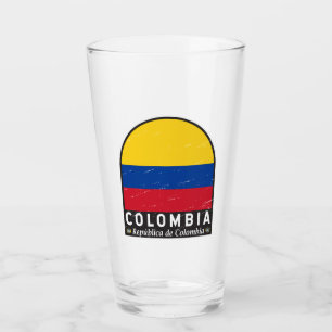 Kolumbien-FlaggenEmblem gestört Vintag Glas