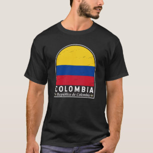Kolumbien-FlaggenEmblem gestört Vintag T-Shirt