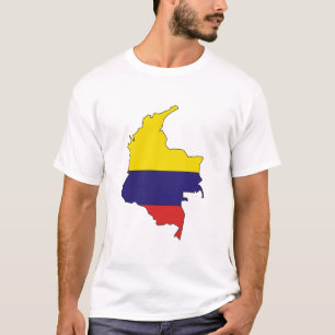 Kolumbien-Flaggenkarte T-Shirt