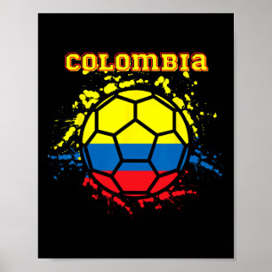 Kolumbien Fußball Kolumbianische Flagge Futbol Fan Poster