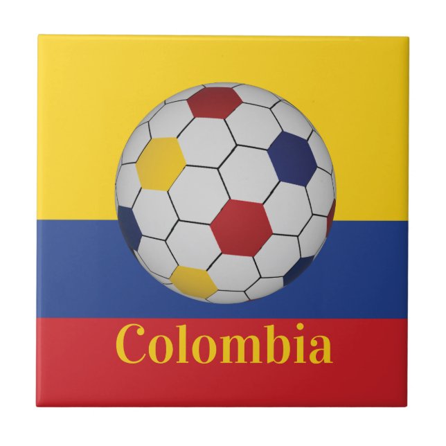 Kolumbien Fußballposter Fliese (Vorderseite)
