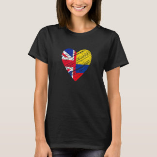 Kolumbien Grossbritannien Herzenflagge Kolumbianis T-Shirt