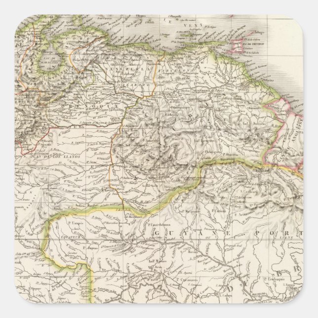 Kolumbien, Guyana - Kolumbien Quadratischer Aufkleber (Vorderseite)