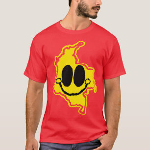 Kolumbien Happy auf Karte Gesicht mit Lächeln T-Shirt